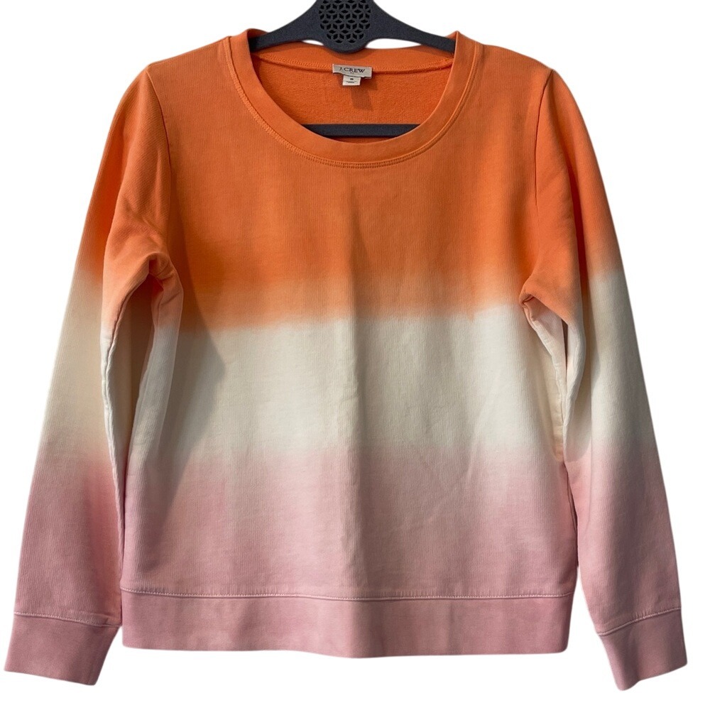 J Crew Women's Orange Pink Ombre Sweatshirt Small NEW